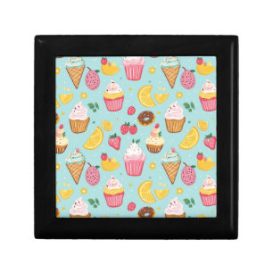 Adorable Food Items Illustration Pattern Gift Box