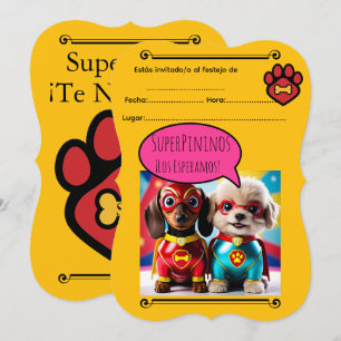 Adorable for kids & pet *super puppies* invitation