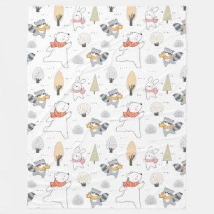 Adorable Forest Animals Fleece Blanket