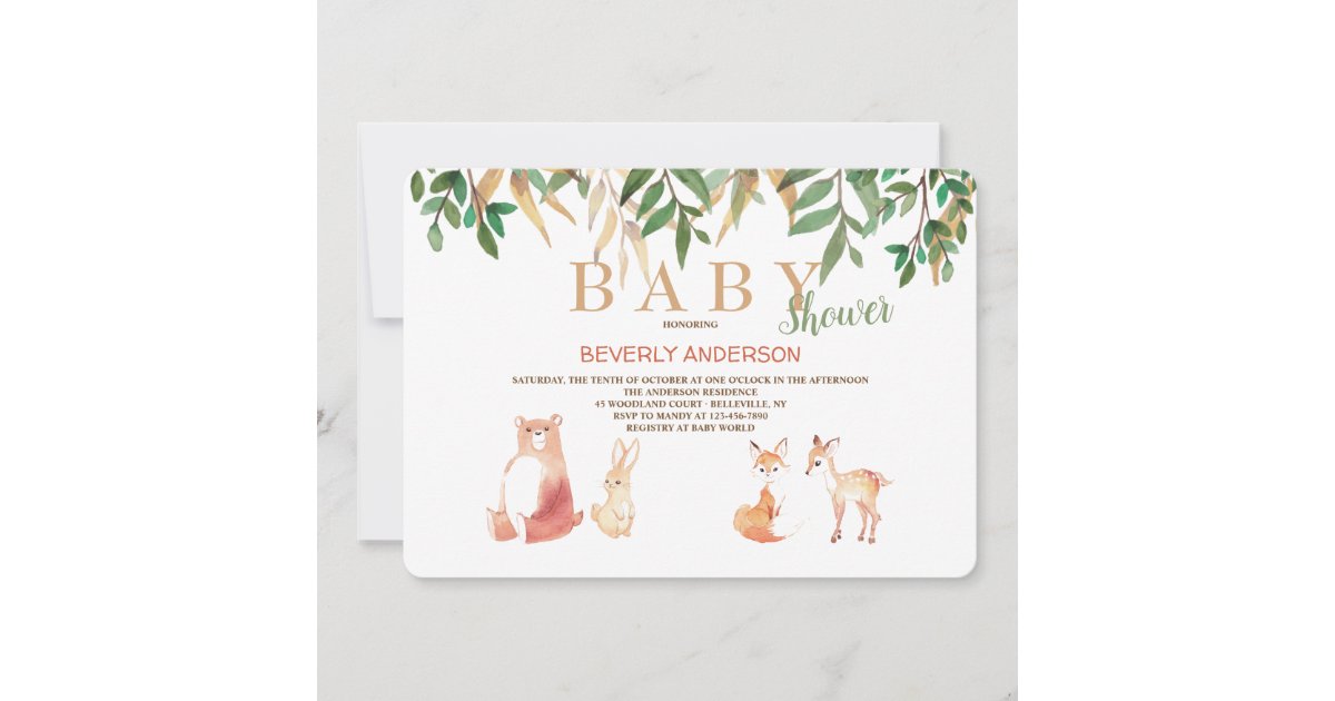 Spring Invitation Animals Adorable Forest Animals Invitation | Zazzle