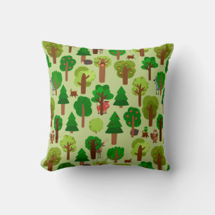 Adorable Forest Animals Throw Pillow