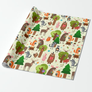 Adorable Forest Critters Wrapping Paper