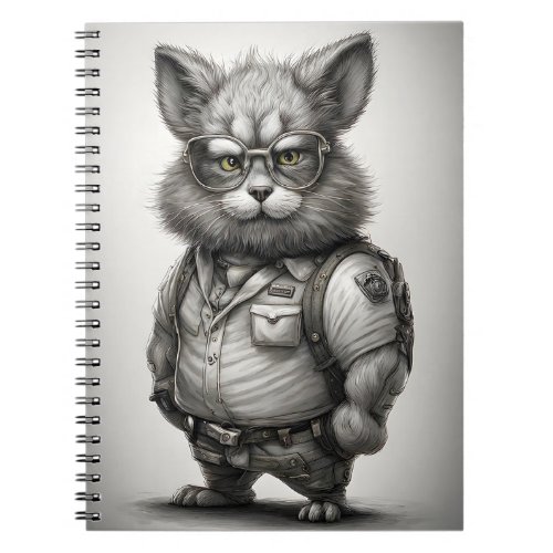 Adorable Forest Ranger Bunny Rabbit Glasses Notebook