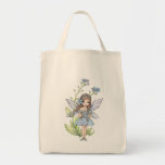 Adorable Forget Me Not Flower Fairy Organic Tote at Zazzle