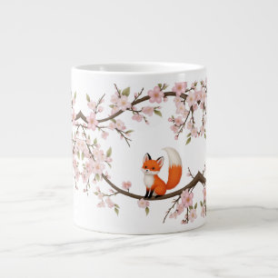 Adorable Fox Among Cherry Blossoms – Jumbo Special Giant Coffee Mug