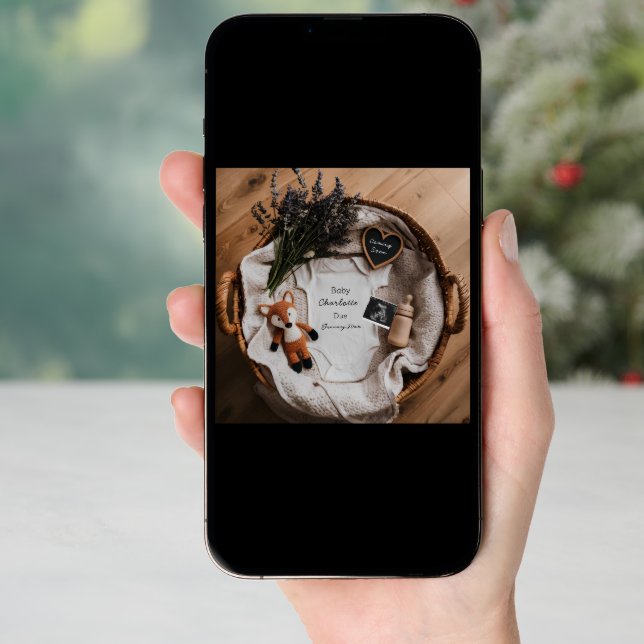 Adorable fox and lavander pregnancy announcement  (Front Digital)