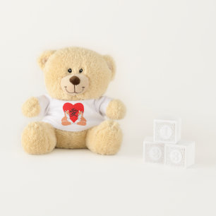 Adorable Fox Cartoon Love Heart Teddy Bear