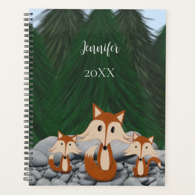 Adorable Fox Family Planner (Front)