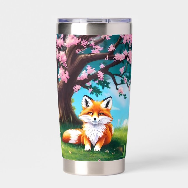 Adorable Fox Sitting Under Tree-68563 Insulated Tumbler (Front)