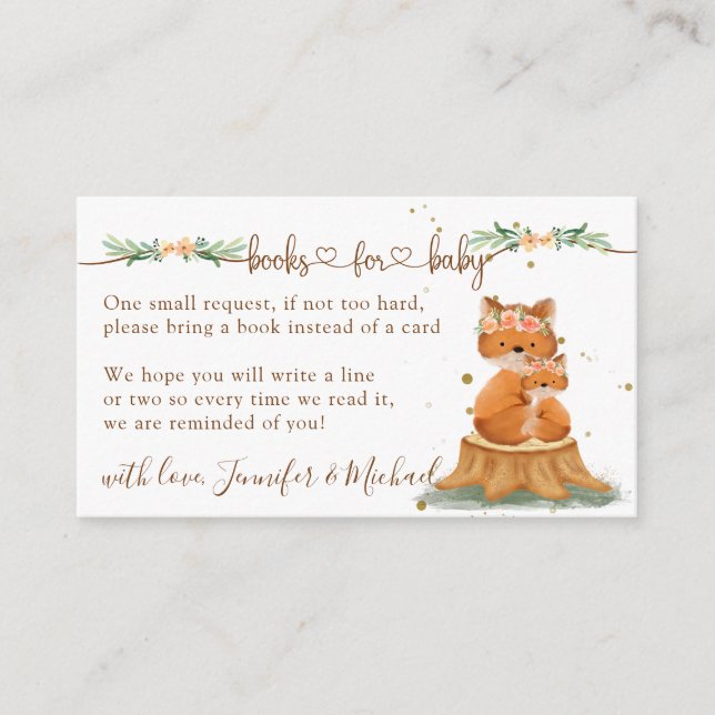 Adorable Fox-Themed Books for Baby Card (Front)