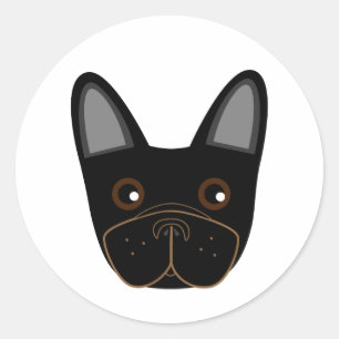 Adorable French Bulldog Face Classic Round Sticker