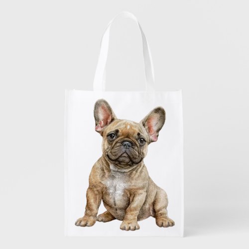 Adorable French Bulldog Grocery Bag