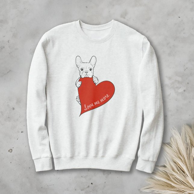 Adorable French Bulldog Heart Sweatshirt (Creator Uploaded)
