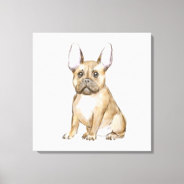 Adorable french bulldog puppy canvas print (Front)