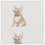 Adorable french bulldog puppy fabric