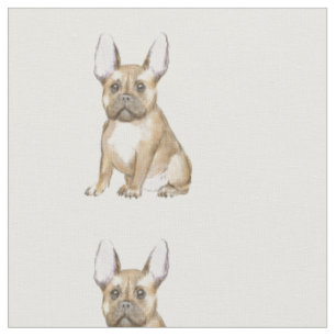 Adorable french bulldog puppy fabric
