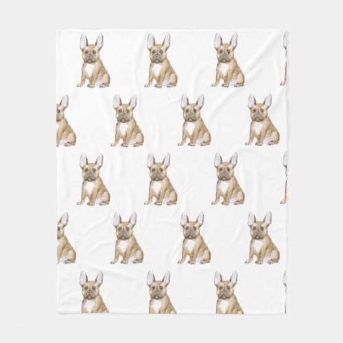 Adorable french bulldog puppy fleece blanket