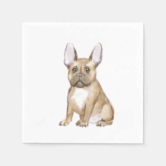Adorable french bulldog puppy napkins (Front)