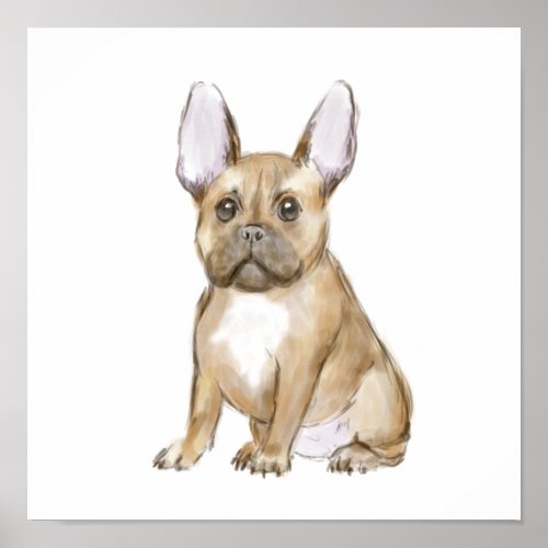 Adorable french bulldog puppy poster