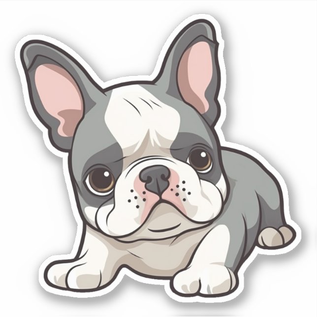 Adorable French Bulldog Puppy Sticker (Front)