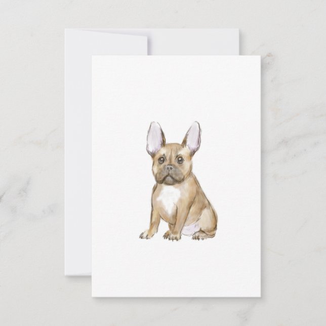 Adorable french bulldog puppy thank you card (Front)