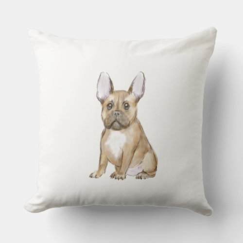 Adorable french bulldog puppy throw pillow