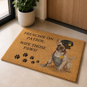 Adorable French Bulldog Security Door Mat