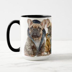 ADORABLE FRENCH BULLDOGS WITH SWEATERS MUG