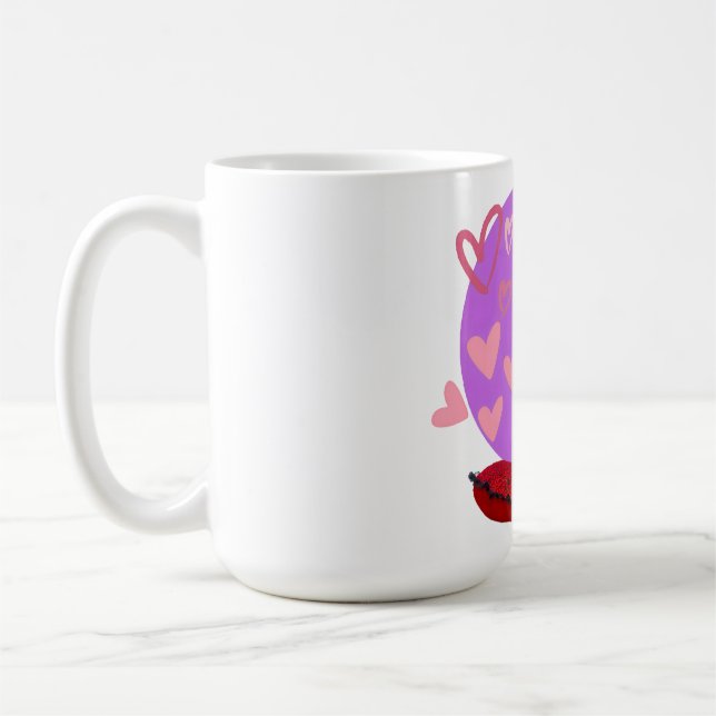 Adorable frienchie puppy with hearts  coffee mug (Left)