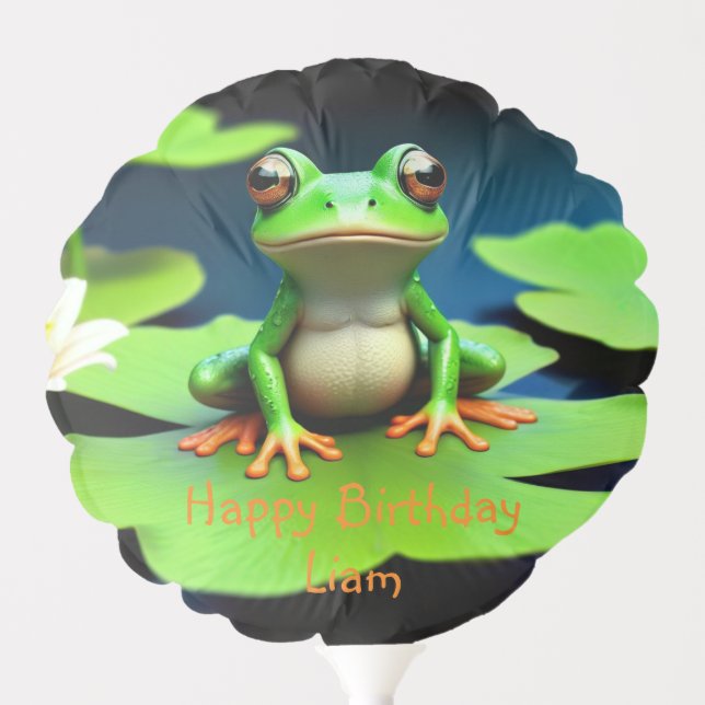 Adorable Frog Birthday Balloon (Front)
