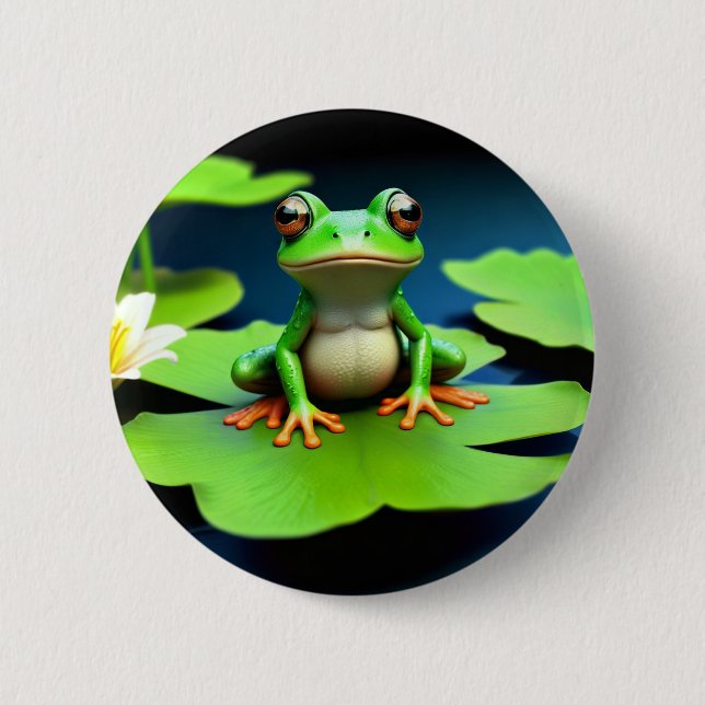 Adorable Frog Birthday Button (Front)