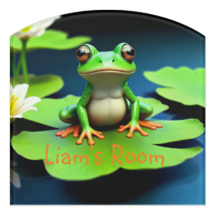 Adorable Frog Birthday Door Sign