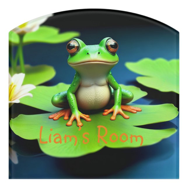 Adorable Frog Birthday Door Sign (Contour Front)