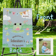 Adorable Frog Birthday One Photo Welcome