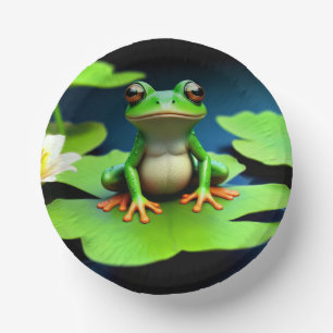 Adorable Frog Birthday Paper Bowls