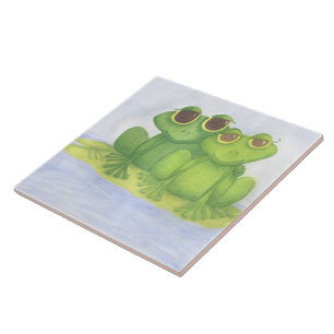 Adorable Frog Lovers Ceramic Tile
