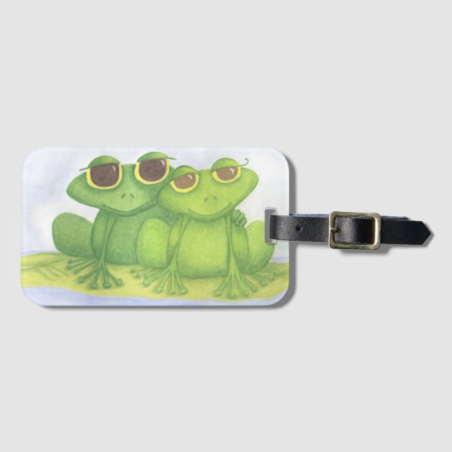 Adorable Frog Lovers Luggage Tag (Front Horizontal)