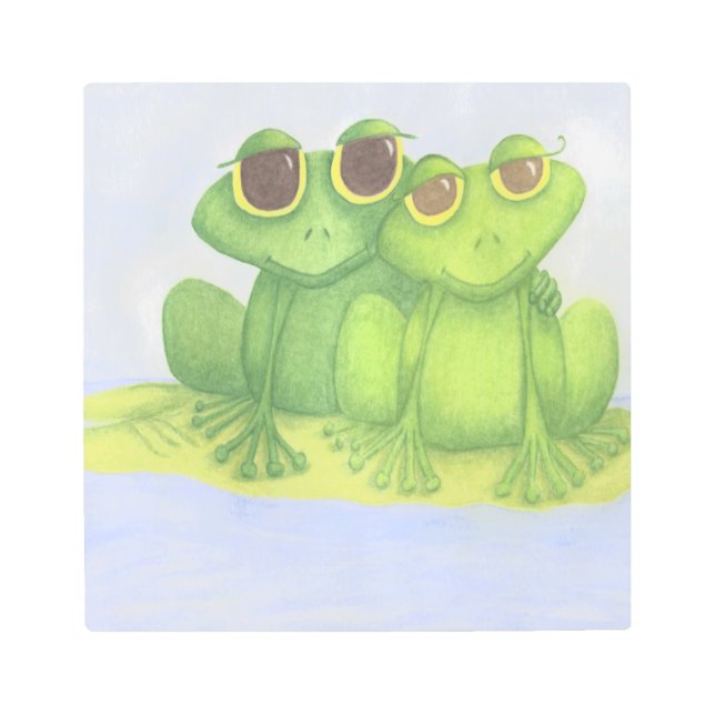 Adorable Frog Lovers Metal Print (Front)