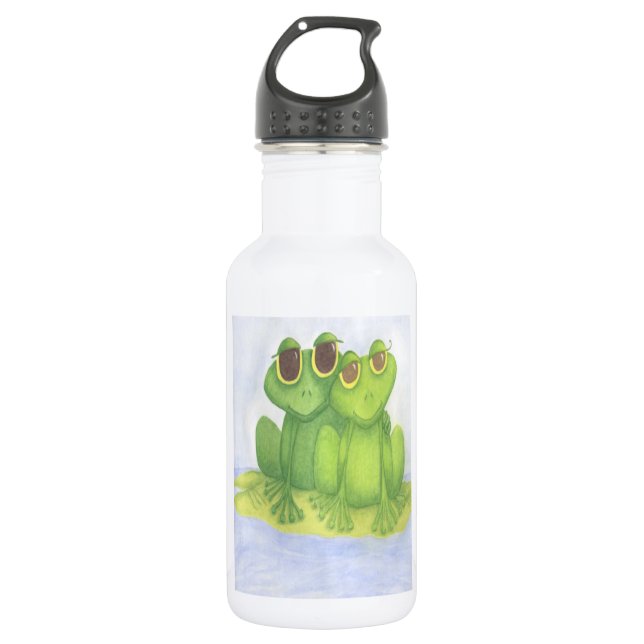 Adorable Frog Lovers Stainless Steel Water Bottle (Front)