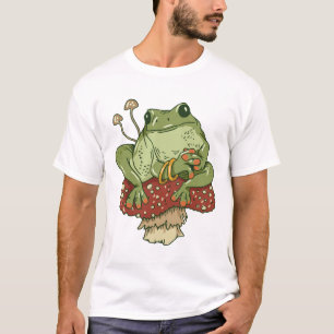 Adorable Frog Sitting on a Mushroom T-Shirt