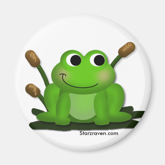 Adorable Froggy Round Magnet (Front)