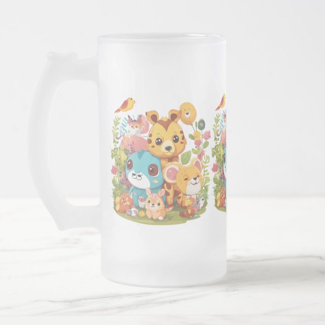 Adorable Frosted Glass Mug - 16 oz   (Left)