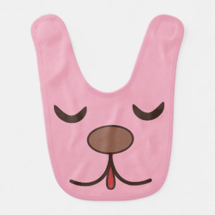 Adorable funny dog sleeping face pink animals cute baby bib
