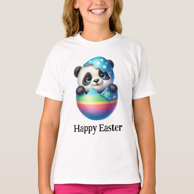 Adorable Funny Easter Baby Panda Bear T-Shirt (Front)
