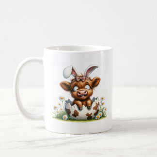 Adorable Funny Easter Cartoon Baby Cow Coffee Mug