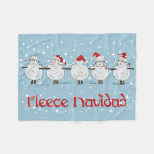 Adorable FUNNY Fleece Navidad Christmas Sheep