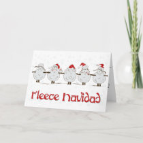 Adorable FUNNY Fleece Navidad Christmas Sheep Holiday Card