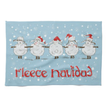 Adorable FUNNY Fleece Navidad Christmas Sheep Kitchen Towel