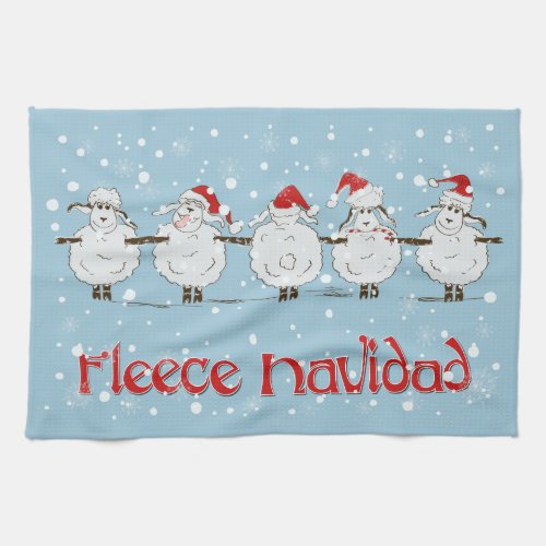 Adorable FUNNY Fleece Navidad Christmas Sheep Kitchen Towel