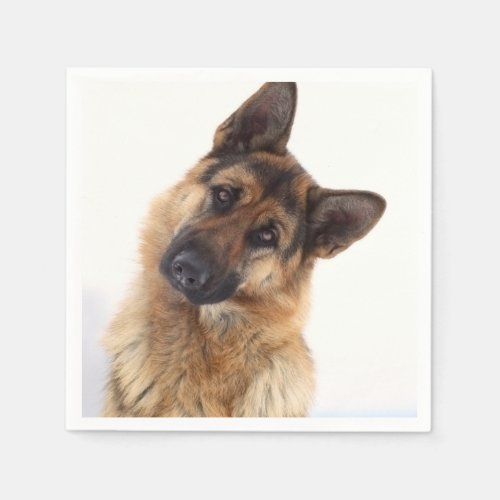 Adorable funny german shepherd portrait paper napkins